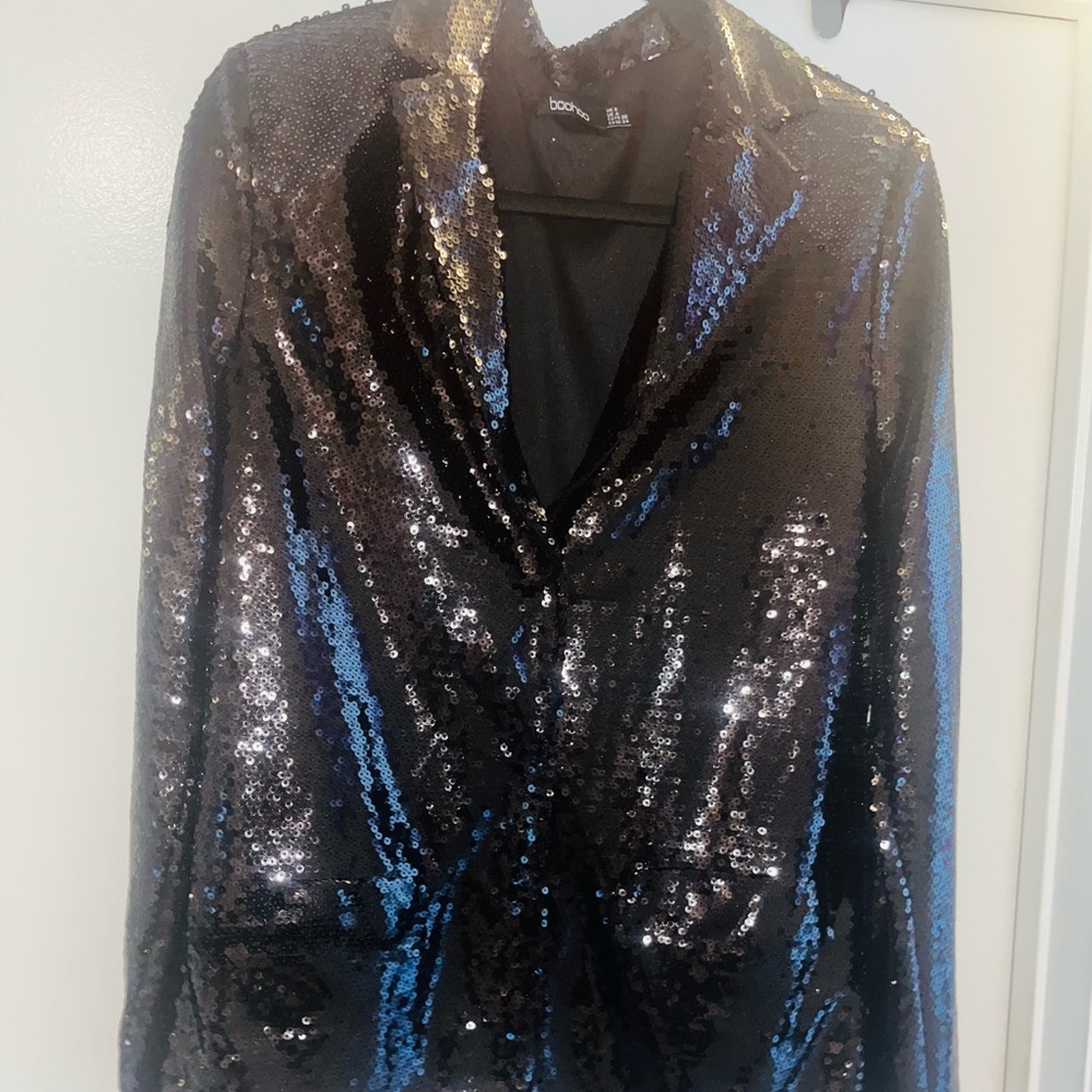 Black sequence oversized blazer